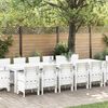 vidaXL Conjunto de Jantar para Jardim 15 pcs Branco Rattan Polt