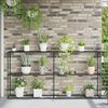 vidaXL Suporte para Plantas de 3 Andares Preto 400 x 32 x 104 cm A&ccedil;o