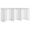 vidaXL Muro gabi&atilde;o p/ caixote do lixo 270x91x120 cm ferro galvanizado
