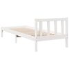 vidaXL Cama extra longa sem colchão 90x220 cm pinho maciço branco