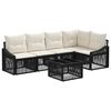 vidaXL Conjunto de Sof&aacute; de Jardim 6 unid. Preto vime PE