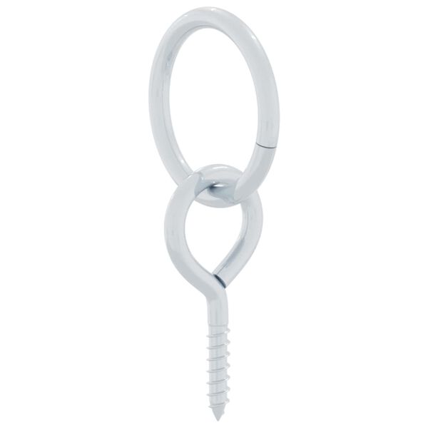 vidaXL An&eacute;is de amarra&ccedil;&atilde;o para cavalos com parafusos de olhal 3 pcs a&ccedil;o prateado