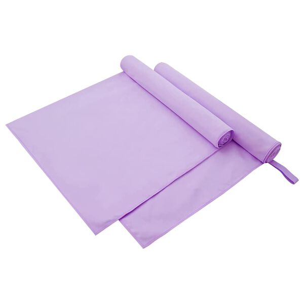 vidaXL Toalhas Esportivas 2 pcs Roxo 180 x 90 cm Poli&eacute;ster e poliamida