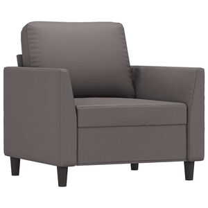 vidaXL Poltrona 60 cm couro artificial cinzento