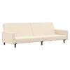 vidaXL Sof&aacute;-cama de 2 lugares com apoio de p&eacute;s veludo cor creme