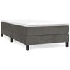 vidaXL Estrutura de cama com molas 90x190 cm veludo cinzento-escuro