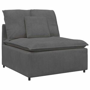 vidaXL M&oacute;dulo central para sof&aacute; modular com almofadas, cinza escuro, 100 cm