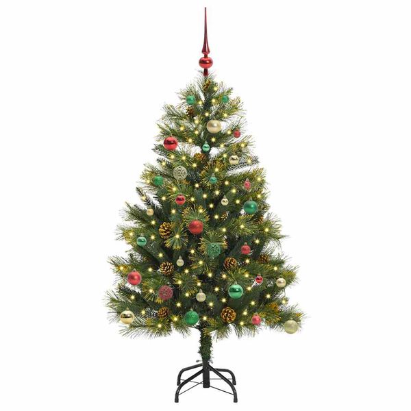vidaXL Árvore de Natal Artificial Articulada com Cones Verde 150 cm