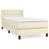 vidaXL Cama com molas/colch&atilde;o 100x200 cm couro artificial cor creme