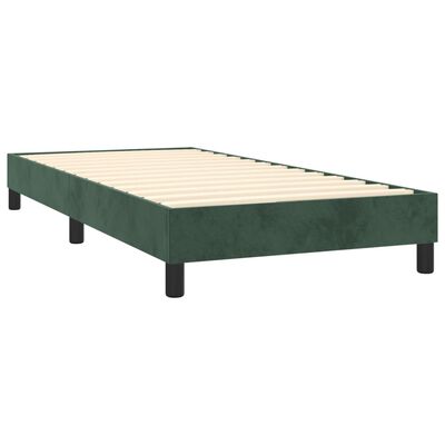 vidaXL Estrutura de cama 90x200 cm veludo verde-escuro