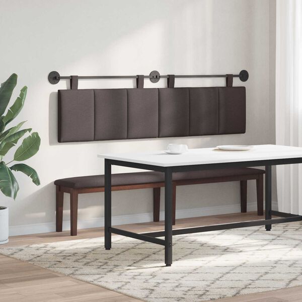 vidaXL Cabeceira Suspensa Riscas Marrom Escuro 170 x 55 x 5 cm tecido