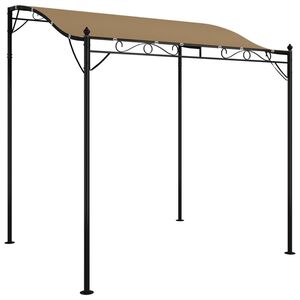 vidaXL Toldo 2x2,3 m 180 g/m&sup2; tecido e a&ccedil;o cinzento-acastanhado