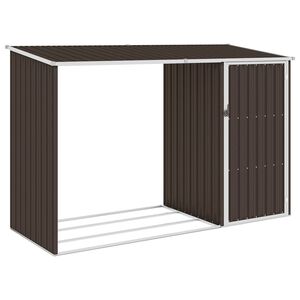 vidaXL Abrigo de lenha p/ jardim 245x98x159cm a&ccedil;o galvanizado castanho