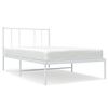 vidaXL Estrutura de cama com cabeceira 90x190 cm metal branco