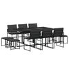 vidaXL 11 pcs conj. de jantar p/ jardim c/ almofad&otilde;es textilene preto