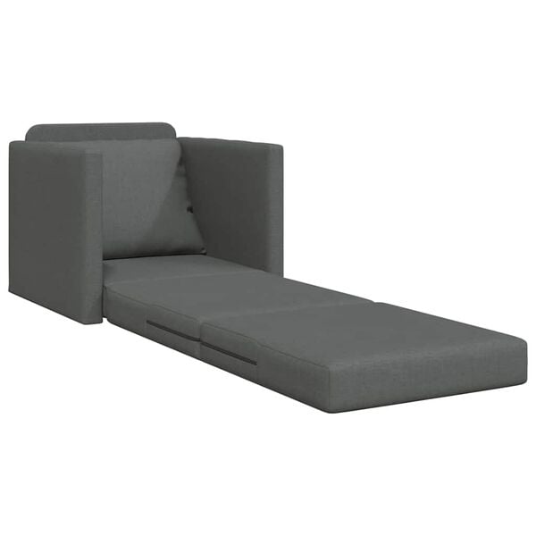 vidaXL Sofá-cama sem pés 112x174x55 cm tecido cinzento-escuro