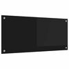 vidaXL Painel de cozinha Preto 90 x 40 cm vidro temperado