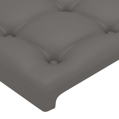 vidaXL Cabeceira de cama 2 pcs couro artificial 100x5x78/88cm cinzento