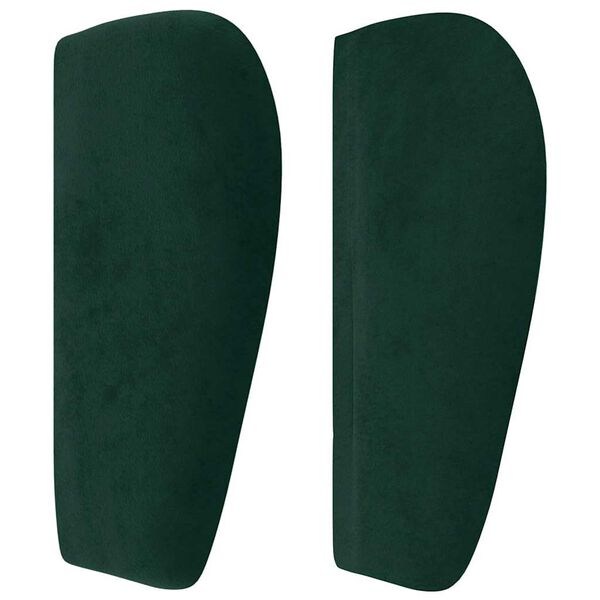 vidaXL Cabeceira de cama c/ abas veludo 163x23x78/88cm verde-escuro