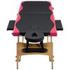 vidaXL Mesa de massagens dobr&aacute;vel 2 zonas madeira preto e rosa