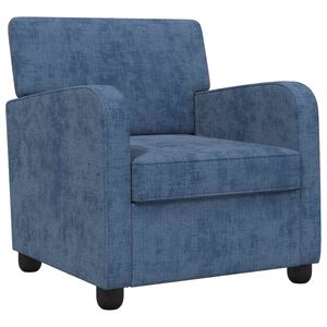 vidaXL poltrona Azul Chenille
