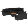 vidaXL 9 pcs conjunto de sof&aacute;s p/ jardim c/ almofad&otilde;es vime PE preto