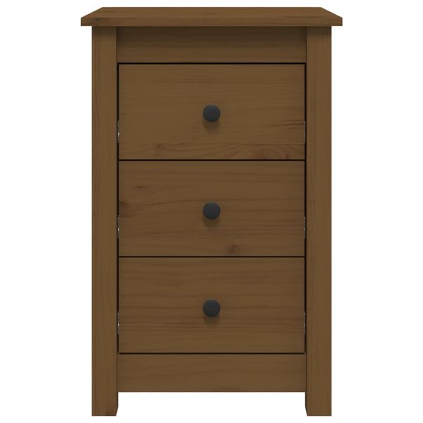 vidaXL Mesas de cabeceira 2pcs 40x35x61,5 cm pinho maciço castanho mel