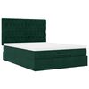 vidaXL Estrutura cama otomana colch&otilde;es 140x190 cm veludo verde escuro