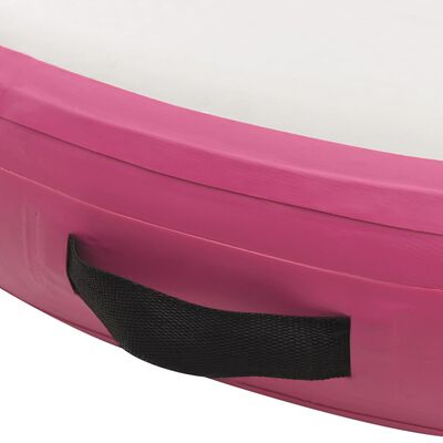 vidaXL Tapete de ginástica insuflável com bomba 100x100x20 cm PVC rosa