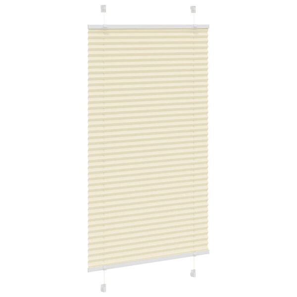 vidaXL Creme Plissada Cega 70x100 cm Largura Tecido 69,4 cm Poliéster