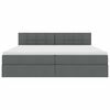 vidaXL Cama com arruma&ccedil;&atilde;o e colch&atilde;o Cinza Escuro 200 x 200 cm
