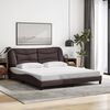 vidaXL Estrutura de cama sem colch&atilde;o Hvar 180x200 cm tecido castanho-escuro