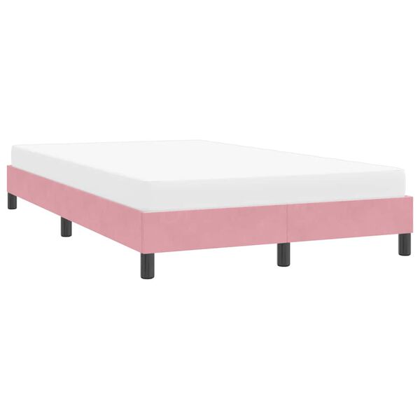 vidaXL Estrutura de cama sem colch&atilde;o 120x220 cm veludo rosa