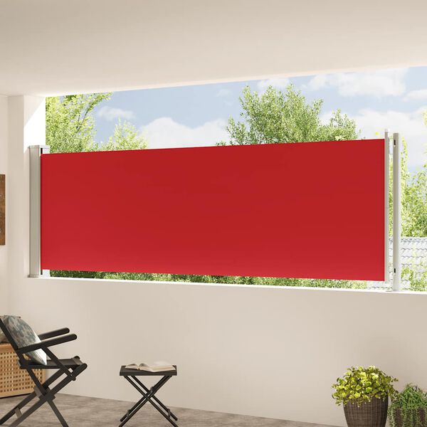 vidaXL Toldo lateral retr&aacute;til para p&aacute;tio 117x600 cm vermelho