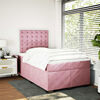 vidaXL Cama boxspring com colch&atilde;o 120x200 cm veludo rosa