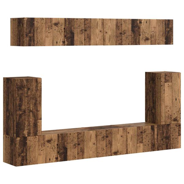 vidaXL Conjunto de m&oacute;vel de TV 5 pcs Madeira antiga Madeira processada