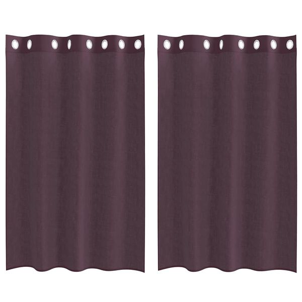 vidaXL Cortinas de voile com ilh&oacute;s 2 pcs roxo 140x175 cm