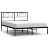 vidaXL Estrutura de cama com cabeceira 140x190 cm metal preto