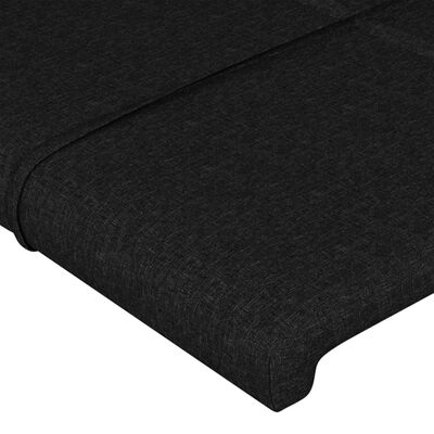 vidaXL Cabeceira de cama c/ abas tecido 83x16x78/88 cm preto