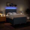 vidaXL Cama com molas/colch&atilde;o 140x200 cm tecido azul