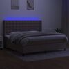 vidaXL Cama box spring colch&atilde;o/LED 200x200cm tecido cinza-acastanhado