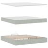 vidaXL Estrutura de cama otomana com colch&atilde;o 200x200 cm cinzento claro