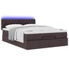 vidaXL Estrutura cama otomana colch&atilde;o 140x200cm tecido castanho escuro
