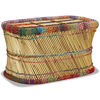 vidaXL Mesa de centro em bambu com detalhes chindi multicor