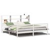 vidaXL Cama com estante sem colch&atilde;o 180x200 cm pinho maci&ccedil;o branco