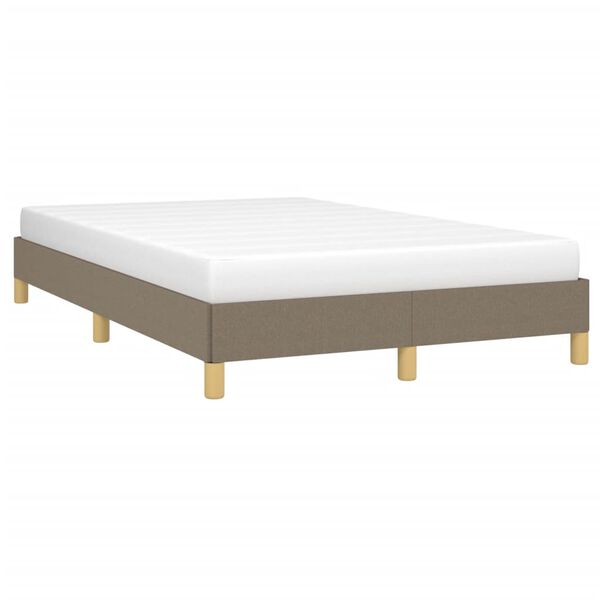 vidaXL Estrutura cama sem colch&atilde;o 120x200 cm tecido cinza-acastanhado
