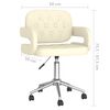 vidaXL Cadeira de jantar girat&oacute;ria couro artificial cor creme