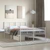 vidaXL Estrutura de cama com cabeceira e p&eacute;s 140x190 cm metal branco