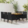 vidaXL 7 pcs Conjunto de jantar p/ exterior vime PE preto