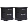 vidaXL Mesas de cabeceira 38x28x45 cm 2 pcs madeira paulownia preto